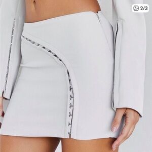 Mistress Rocks Elegant Cream Mini Skirt